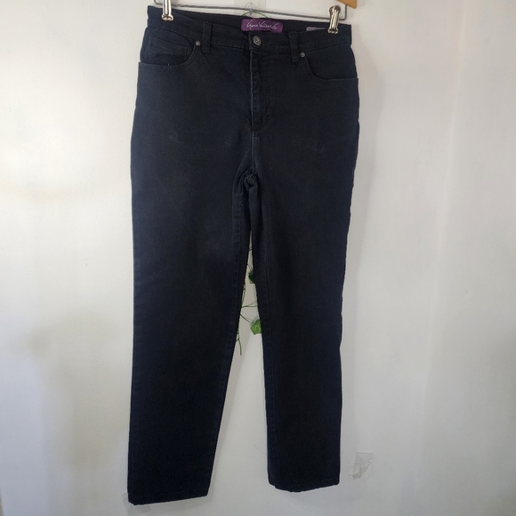 Gloria Vanderbilt Amanda Straight Leg Black Jeans Missy Size 8 - Picture 6 of 8